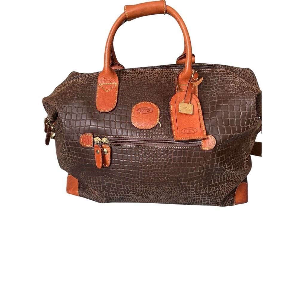 Bric Bag My SafariCargo Duffle Crocodile-Embossed Leather Imported Quiet Luxury